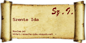 Szente Ida névjegykártya